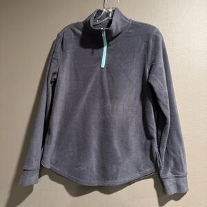 Maurices Charcoal Quarter-Zip Fleece Top Size Small